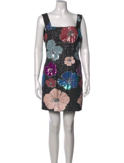 Pre-owned Elliatt Floral Print Mini Dress W/ Tags In Black