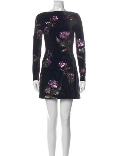 Pre-owned Elliatt Floral Print Mini Dress W/ Tags In Blue