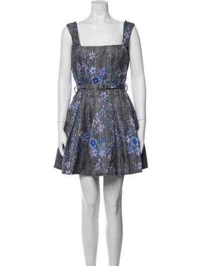 Pre-owned Elliatt Floral Print Mini Dress W/ Tags In Blue