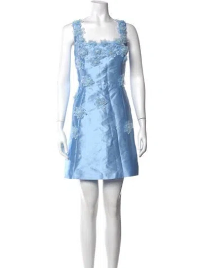 Pre-owned Elliatt Floral Print Mini Dress W/ Tags In Blue/neutrals