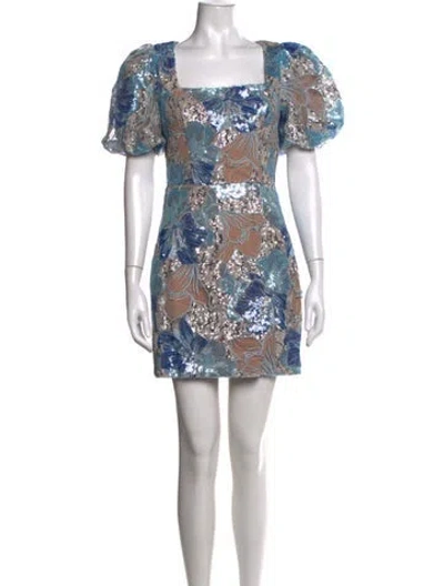 Pre-owned Elliatt Floral Print Mini Dress W/ Tags In Green