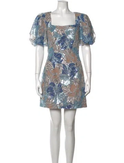 Pre-owned Elliatt Floral Print Mini Dress W/ Tags In Green