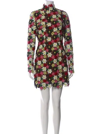 Pre-owned Elliatt Floral Print Mini Dress W/ Tags In Neutral