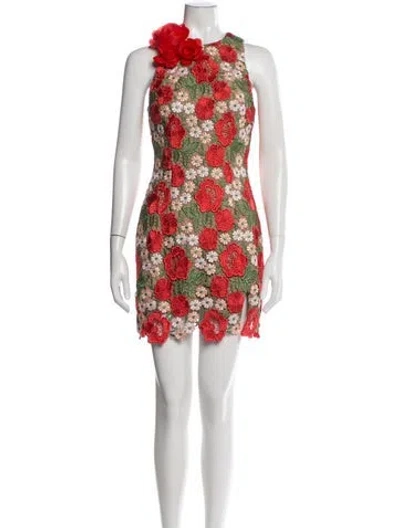 Pre-owned Elliatt Floral Print Mini Dress W/ Tags In Neutrals