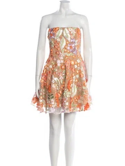 Pre-owned Elliatt Floral Print Mini Dress W/ Tags In Neutrals
