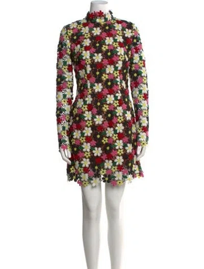 Pre-owned Elliatt Floral Print Mini Dress W/ Tags In Neutrals
