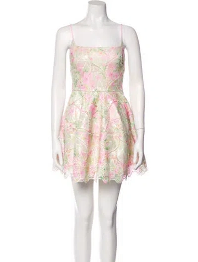Pre-owned Elliatt Floral Print Mini Dress W/ Tags In Pink