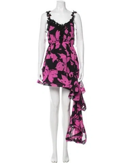 Pre-owned Elliatt Floral Print Mini Dress W/ Tags In Pink