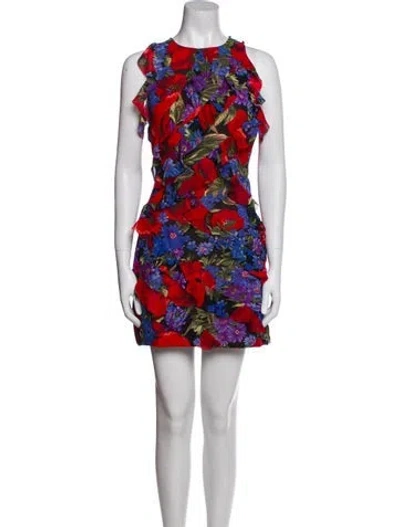 Pre-owned Elliatt Floral Print Mini Dress W/ Tags In Red