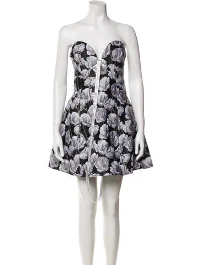 Pre-owned Elliatt Floral Print Mini Dress In White