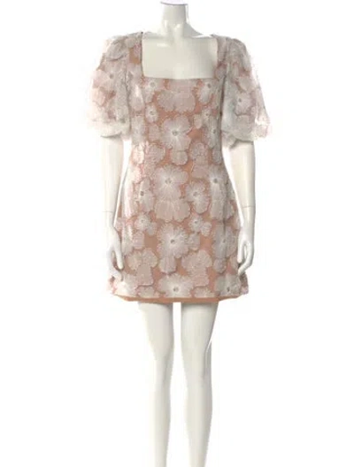 Pre-owned Elliatt Floral Print Mini Dress In White