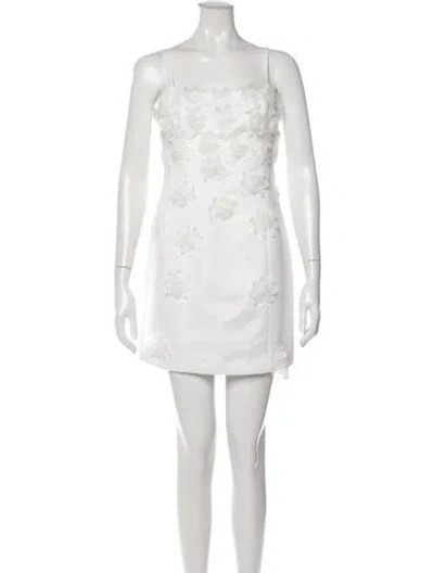 Pre-owned Elliatt Floral Print Mini Dress In White