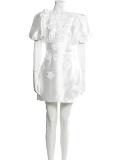 Pre-owned Elliatt Floral Print Mini Dress In White