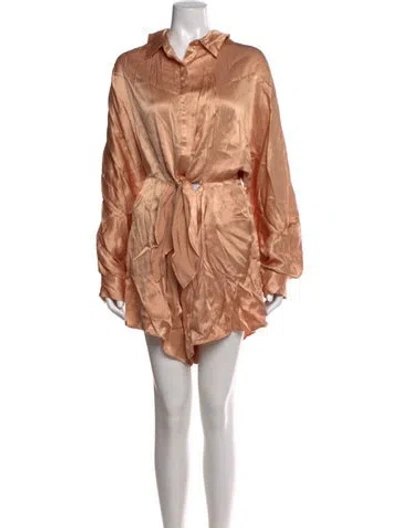 Pre-owned Elliatt Floral Print Romper W/ Tags In Orange