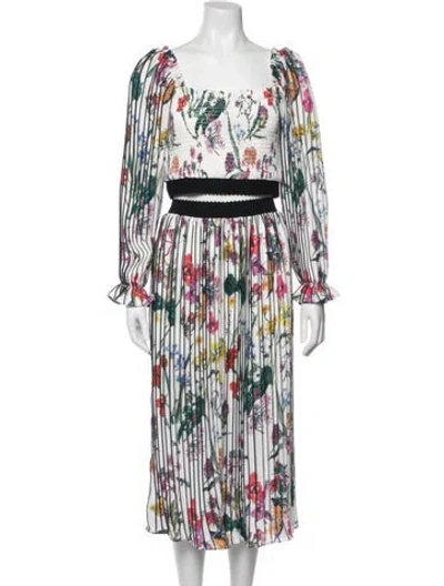 Pre-owned Elliatt Floral Print Ruffle Embellishment Skirt Set W/ Tags In Multicolor