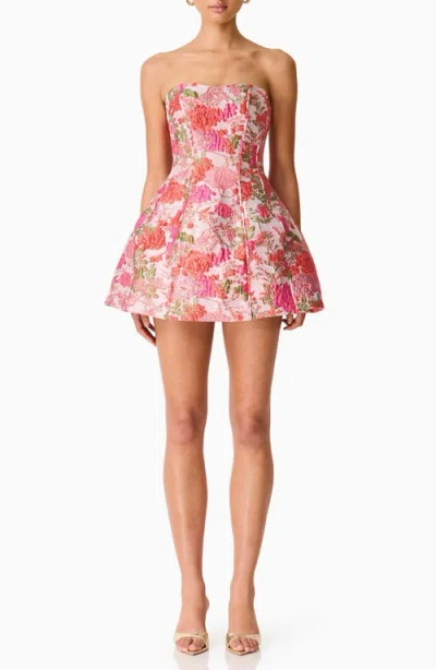 Elliatt Floralie Floral Brocade Party Dress In Pink