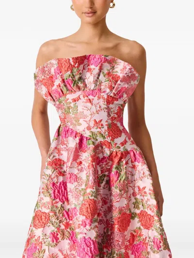 Elliatt Floralie Strapless Midi Dress In Multi