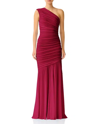 Elliatt Florencea One Shoulder Maxi Dress In Burgundy