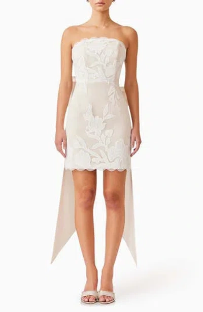 Elliatt Florian Strapless Lace Cocktail Minidress In White