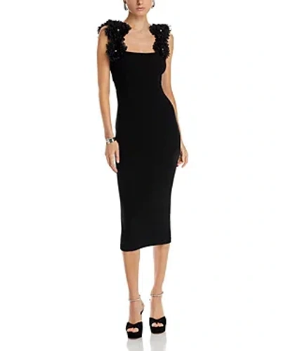 Elliatt Gabby Chrysanthemum Applique Dress In Black