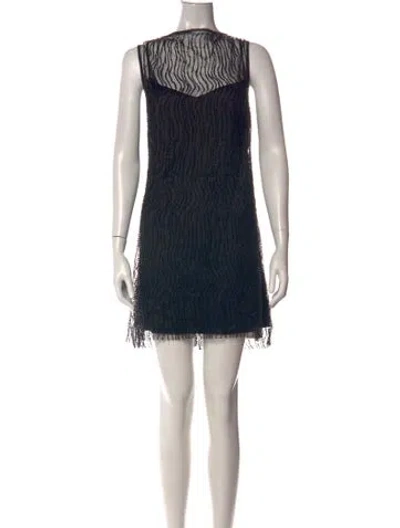 Pre-owned Elliatt Graphic Print Mini Dress In Black