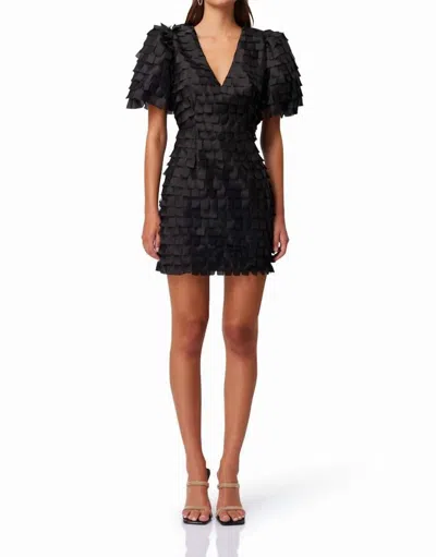 Elliatt Hailey Textured 3d Mini Dress In Black