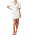 Elliatt Hailey Textured 3d Mini Dress In White In White