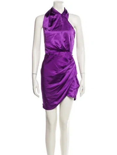 Pre-owned Elliatt Halterneck Knee-length Dress In Purple