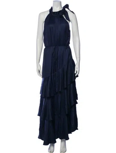 Pre-owned Elliatt Halterneck Long Dress In Blue