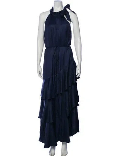 Pre-owned Elliatt Halterneck Long Dress In Blue