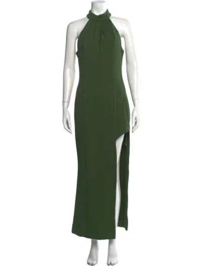 Pre-owned Elliatt Halterneck Long Dress In Green