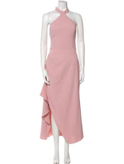 Pre-owned Elliatt Halterneck Long Dress In Pink