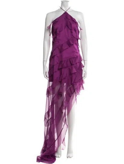 Pre-owned Elliatt Halterneck Long Dress In Purple