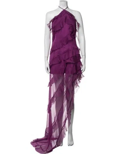 Pre-owned Elliatt Halterneck Long Dress In Purple