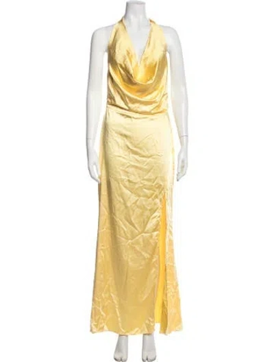 Pre-owned Elliatt Halterneck Long Dress In Yellow