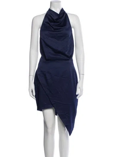 Pre-owned Elliatt Halterneck Midi Length Dress In Blue