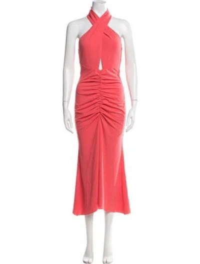 Pre-owned Elliatt Halterneck Midi Length Dress W/ Tags In Red