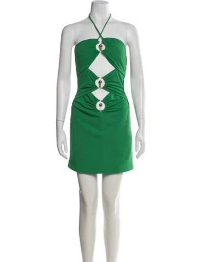 Pre-owned Elliatt Halterneck Mini Dress In Green