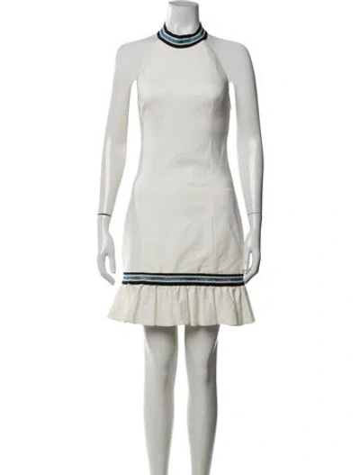 Pre-owned Elliatt Halterneck Mini Dress In Metallic/white