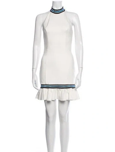Pre-owned Elliatt Halterneck Mini Dress In Metallic/white