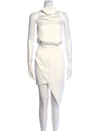 Pre-owned Elliatt Halterneck Mini Dress In White