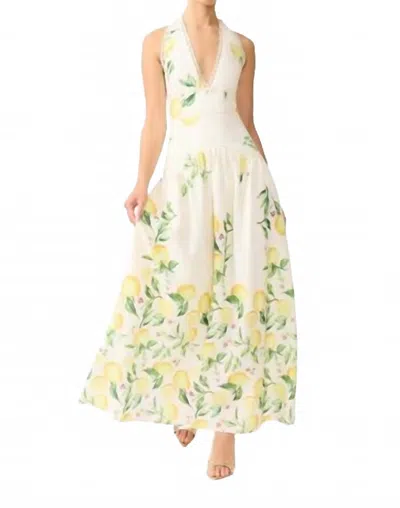 Elliatt Hana Halter Dress In Yellow Multi