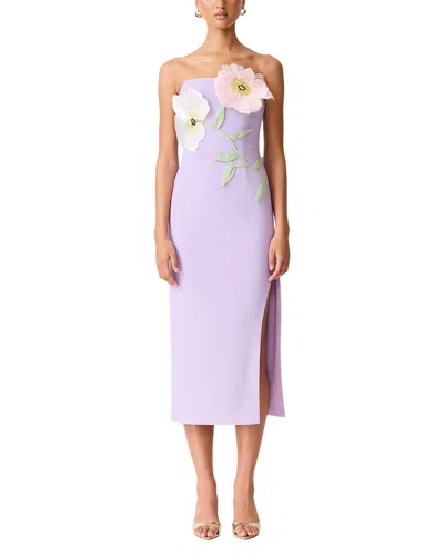 Elliatt Hope 3d Floral Midi Dress In Purple