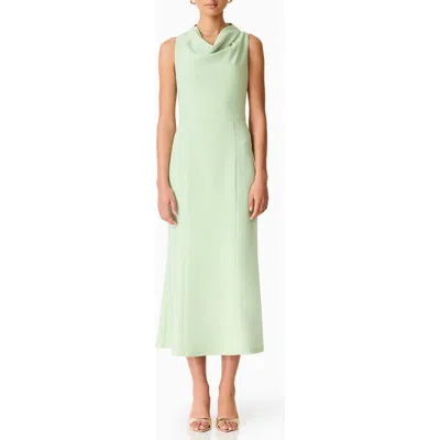 Elliatt Jamie Cowl Neck Crepe Cocktail Dress In Green