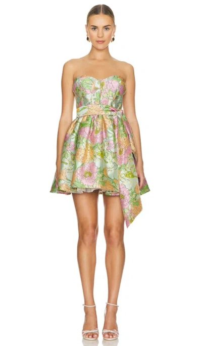 Elliatt Jetset Dress In Green Multi
