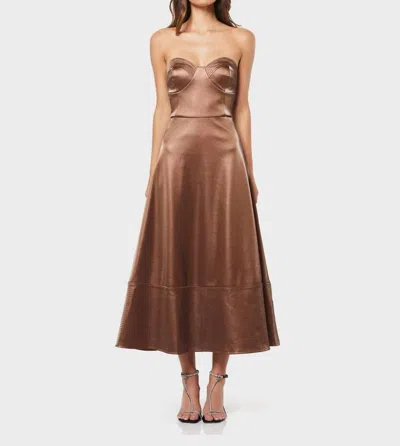 Elliatt Jo Midi Dress In Bronze In Brown