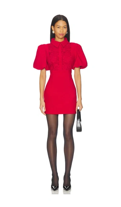 Elliatt June Puff Sleeve Mini Dress In Red