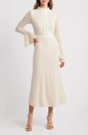 Elliatt Bella Long Sleeve Textured Knit Dress In Ivory | ModeSens