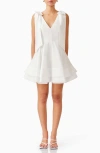 Elliatt Kalani Bow Shoulder Fit & Flare Minidress In Ivory