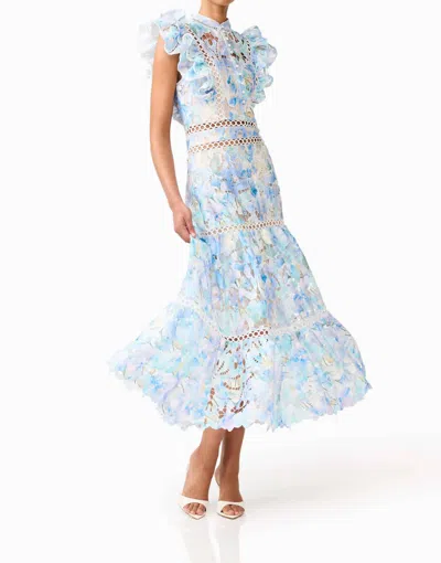 Elliatt Kalissa Ruffle Maxi Dress In Blue